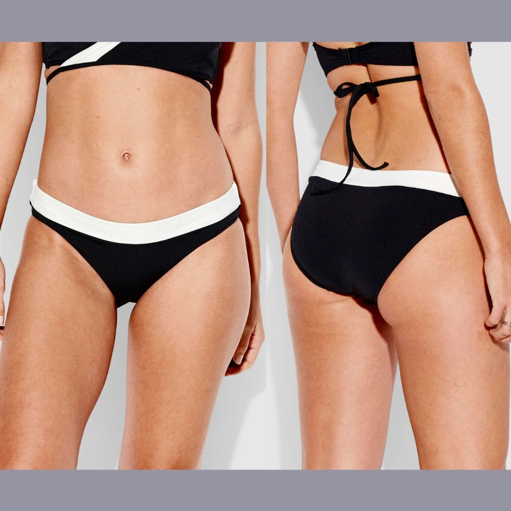 NEW Seafolly [ 10 US / 14 AUS ] Pop Block‎ Hipster Bikini Bottoms Black